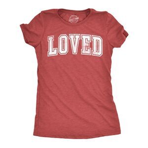 Womens Funny T Shirts Loved Cute Valentines Day Tee For Ladies